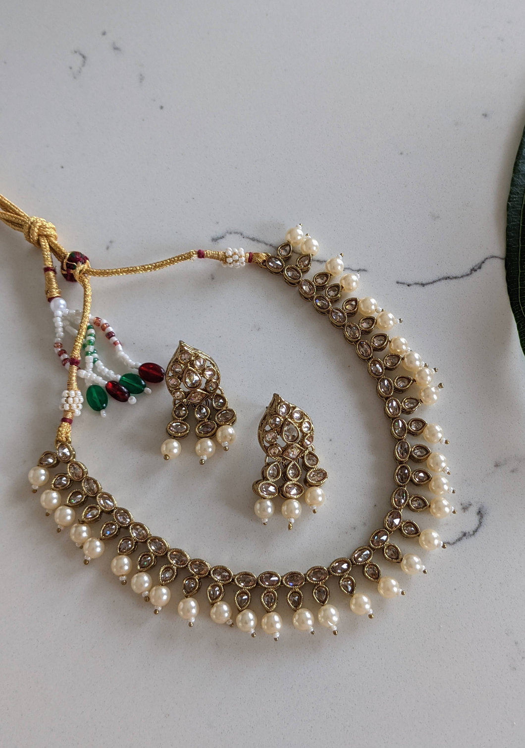 Polki and Pearl Necklace Set