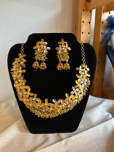 Load image into Gallery viewer, Shalimar Two-Tone Necklace &amp; Jhumki Earrings Set