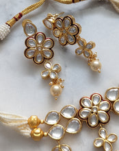 Load image into Gallery viewer, Lodhi Beaded Earring &amp; Necklace Set in White